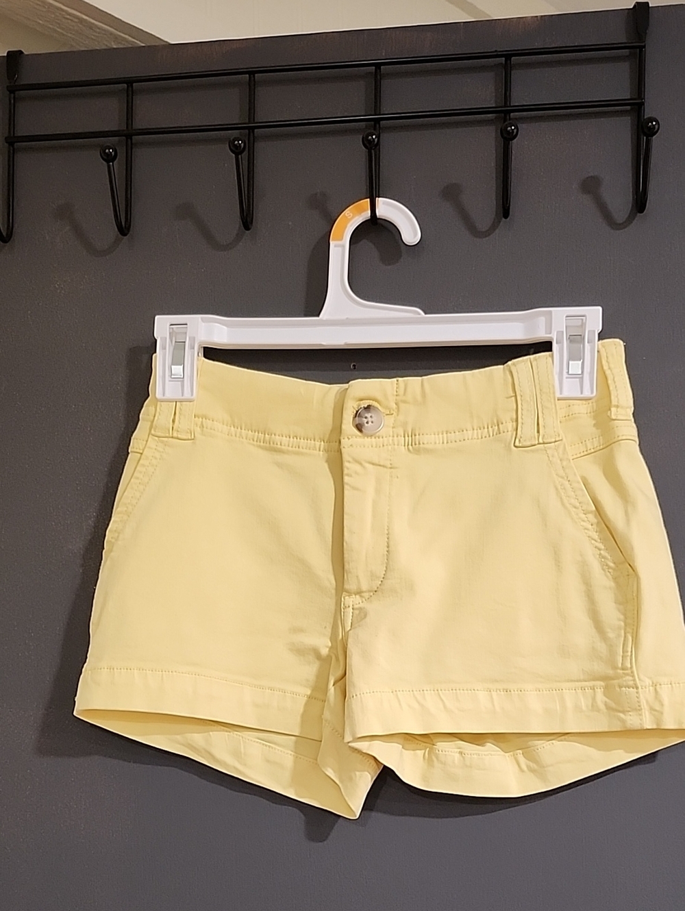 Women's Yellow Cotton Casual Shorts
